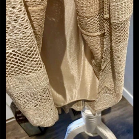 Damianou VINTAGE Metallic Champagne Maxi 2pc Dress | Size S | MSRP was $900 - Picture 9 of 11